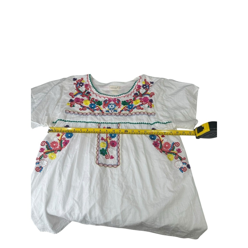 YZXDORWJ Embroidered Shirt Women Size 3X Floral Boho Lagenlook Festival Hippie‎ - Picture 3 of 8